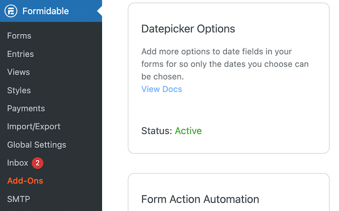 เปิดใช้งานตัวเลือก Datepicker