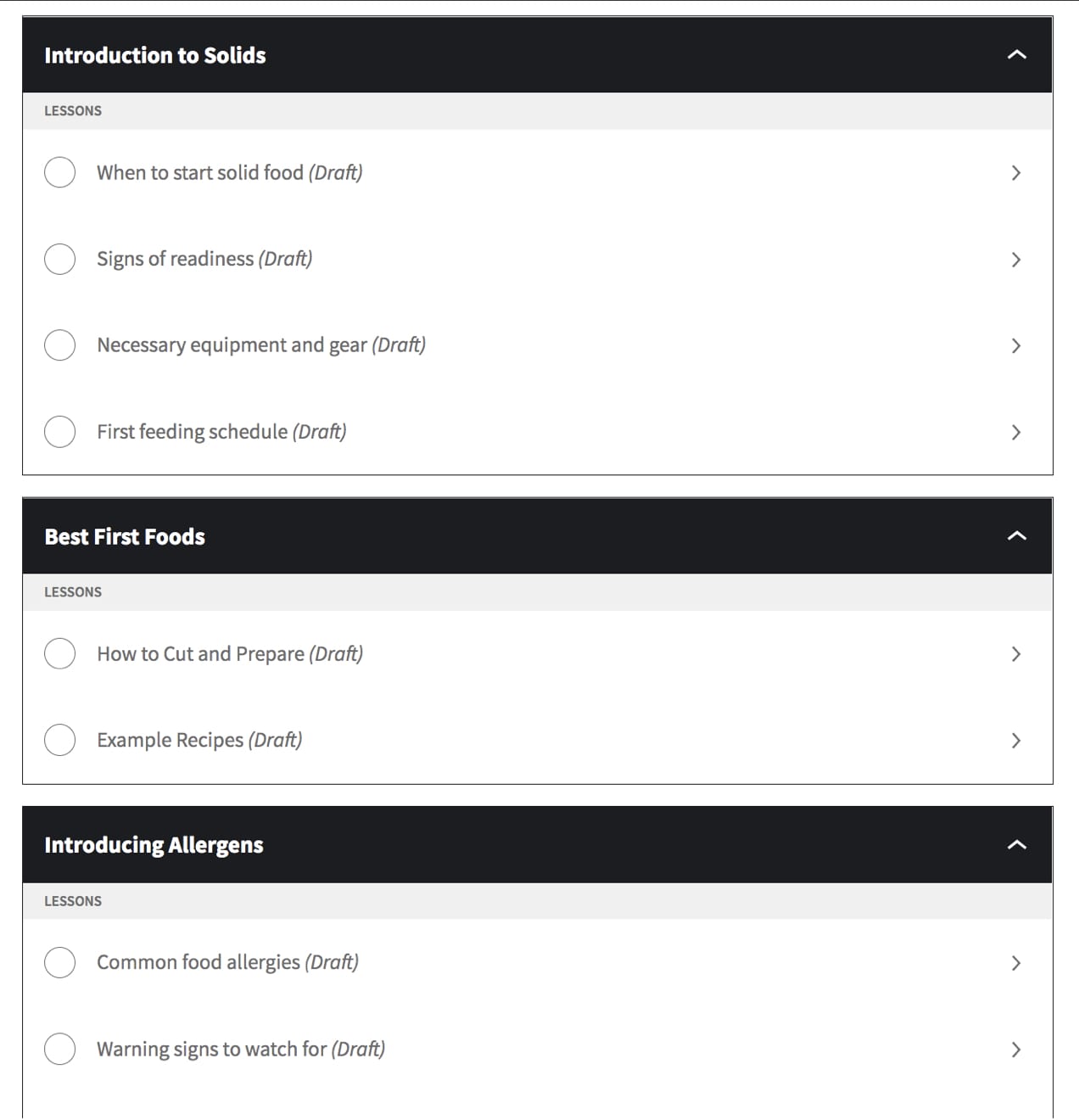 módulos configurados com Sensei