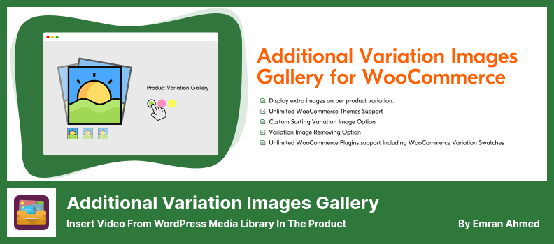WooCommerce 插件的附加变体图像库 - 在产品中插入来自 WordPress 媒体库的视频