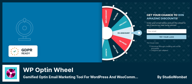 WP Optin Wheel 插件 - 適用於 WordPress 和 WooCommerce 的遊戲化 Optin 電子郵件營銷工具