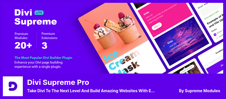 Plugin Divi Supreme Pro: porta Divi al livello successivo e crea siti Web sorprendenti con facilità