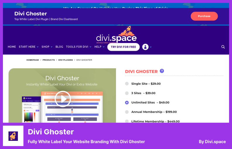 Plugin Divi Ghoster: etichetta completamente bianca il marchio del tuo sito Web con Divi Ghoster