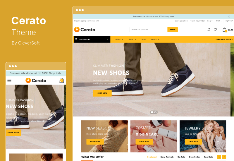 Cerato 主題 - 多用途 Elementor WooCommerce 主題