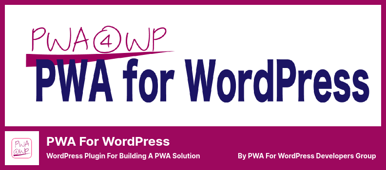 WordPress 플러그인용 PWA - PWA 솔루션 구축을 위한 WordPress 플러그인