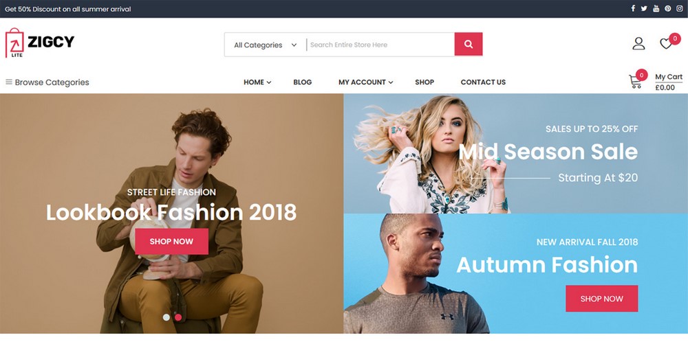 Zigcy Lite E-Commerce-Design