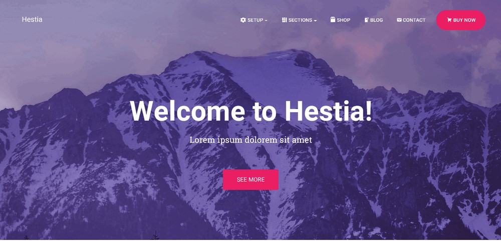 Hestia tema de WordPress