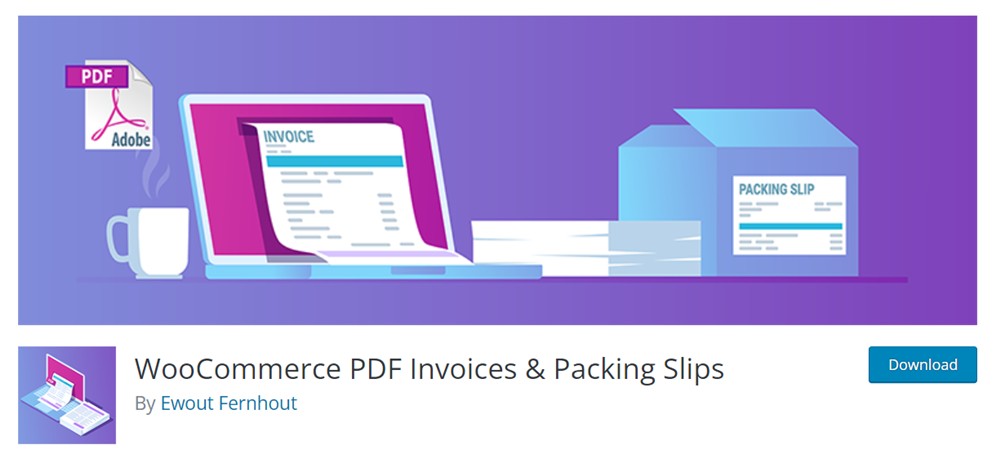 البرنامج المساعد WooCommerce PDF Invoices & Packing Slips