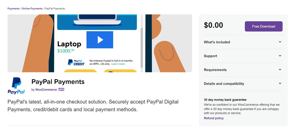 Paypal Payment Gateway WooCommerce-Erweiterung