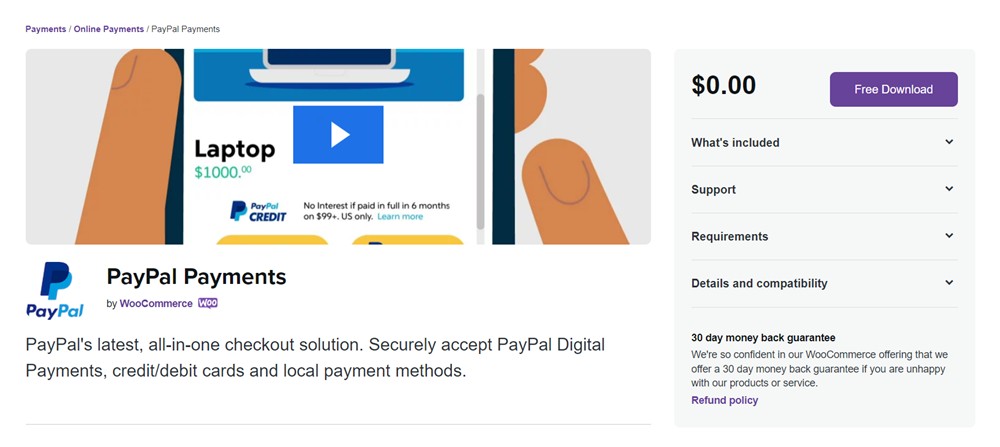 Rozszerzenie woocommerce bramki płatności paypal