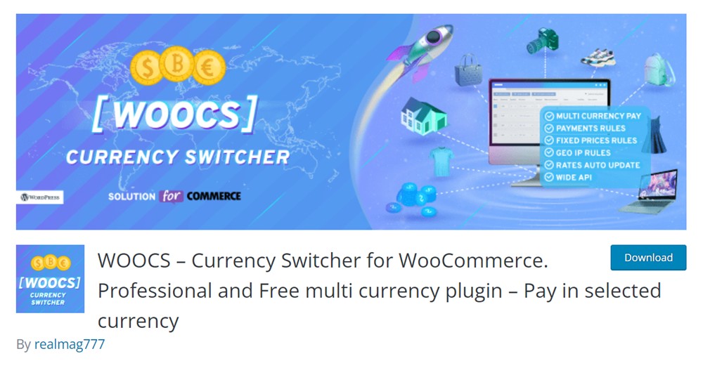 WOOCS – WooCommerce 플러그인용 통화 전환기