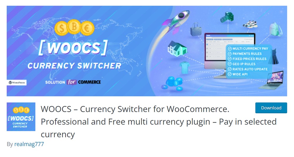 WOOCS – WooCommerce eklentisi için Para Birimi Değiştirici