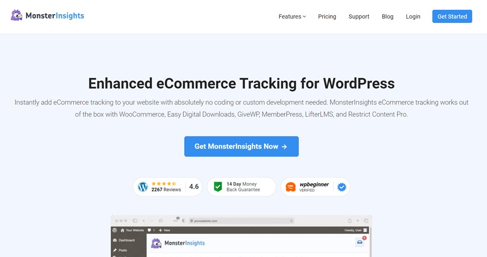 extensão woocommerce monsterinsights