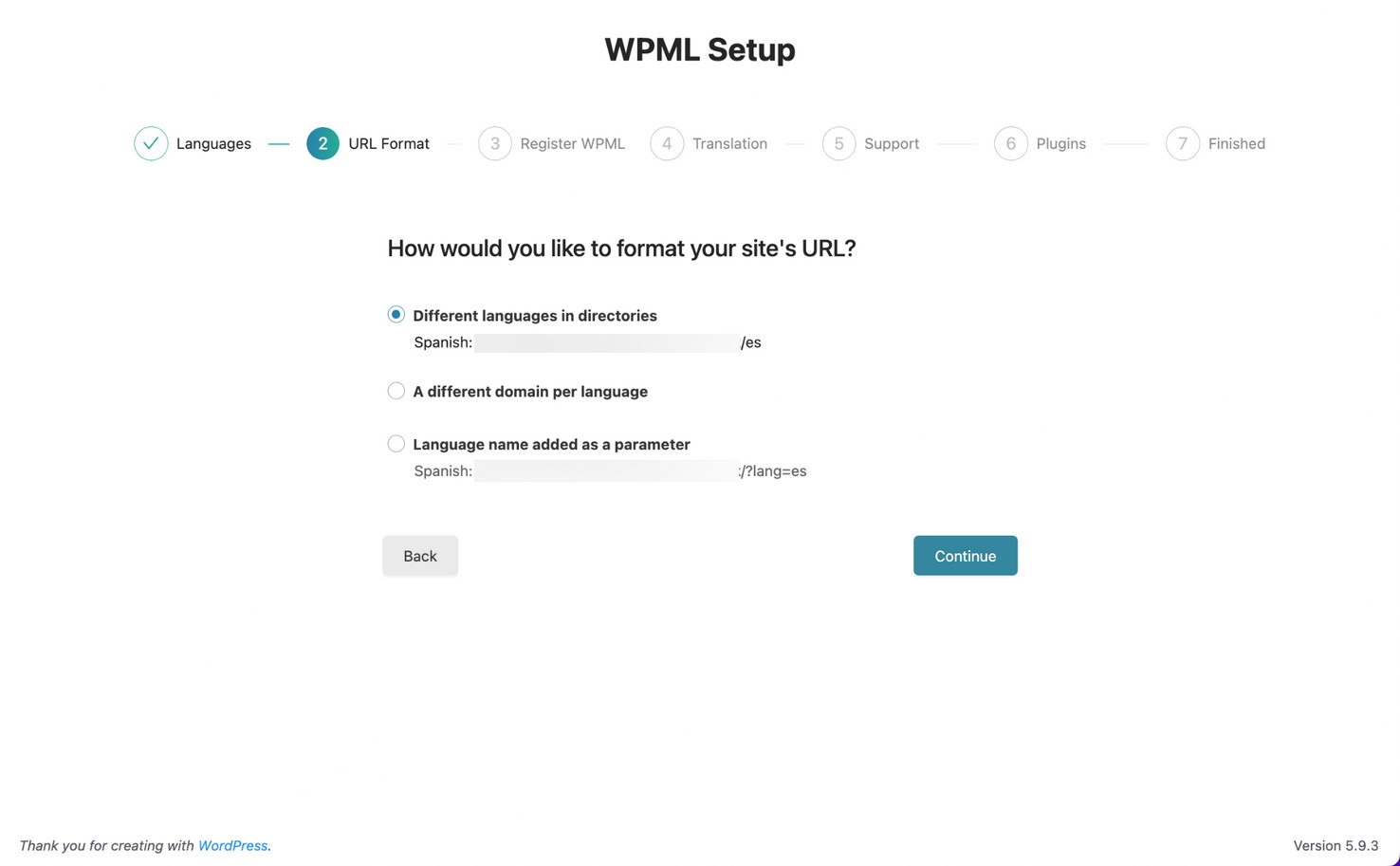 Этапы настройки WPML