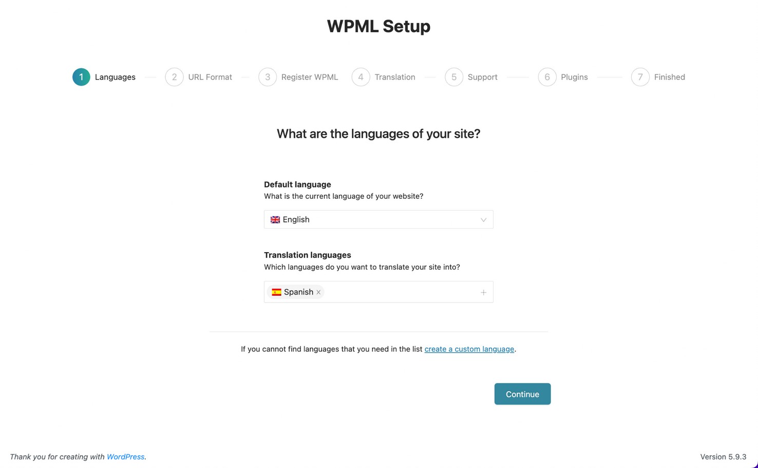 Configuração do WPML