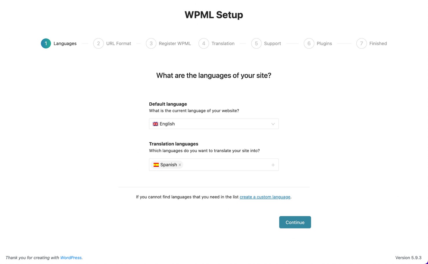 Configuration de WPML