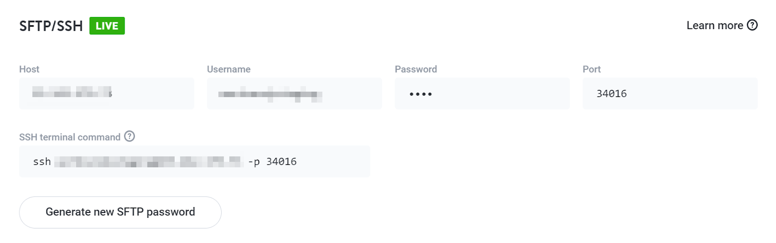 поиск учетных данных FTP для сервера