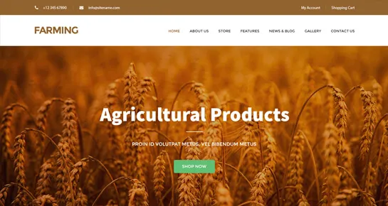 Motyw WordPress na temat rolnictwa