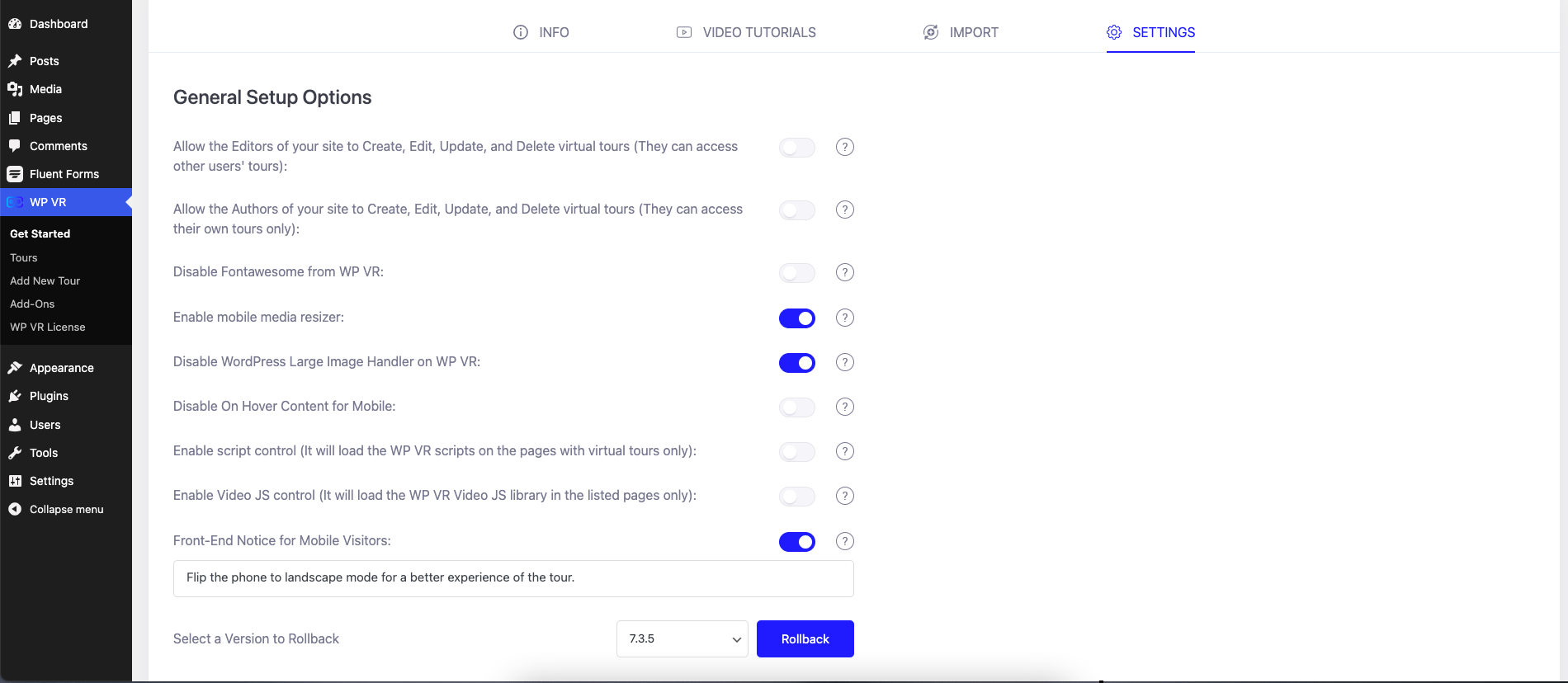 Configuration générale - WPVR