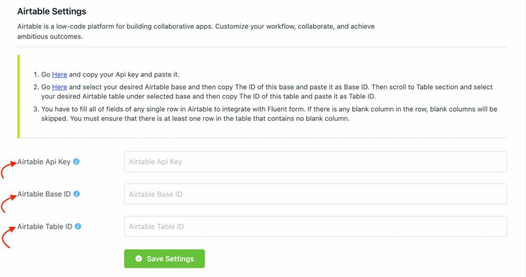 Integracja Airtable z Fluent Forms