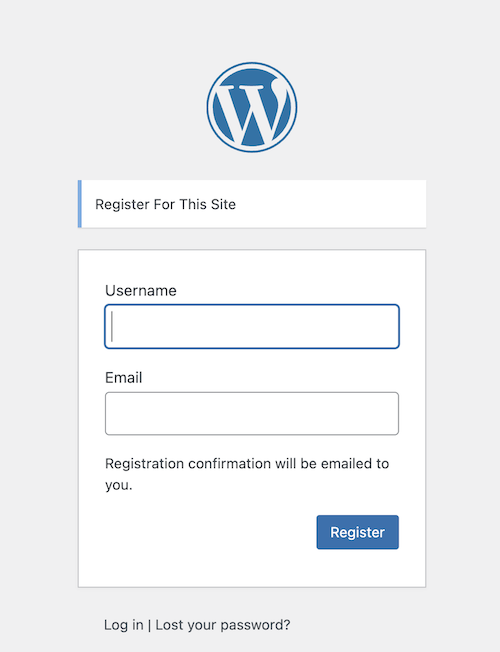Регистрация пользователя на сайте WordPress