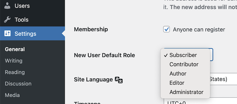 Ustawienia członkostwa w WordPress