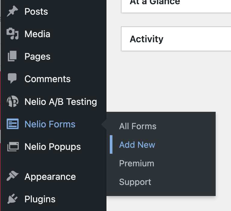Adăugați un nou formular de contact cu Nelio Forms