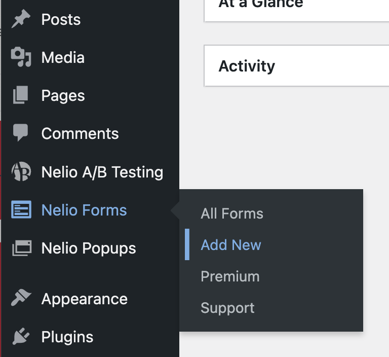 เพิ่มแบบฟอร์มการติดต่อใหม่กับ Nelio Forms