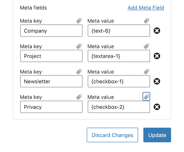 Hinzufügen von Metafeldern in einem Benutzerdatensatz in Ihrer Datenbank
