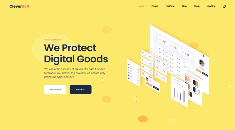 10 최고의 밝은 노란색 WordPress 테마 6 CleverSoft Yellow WordPress theme