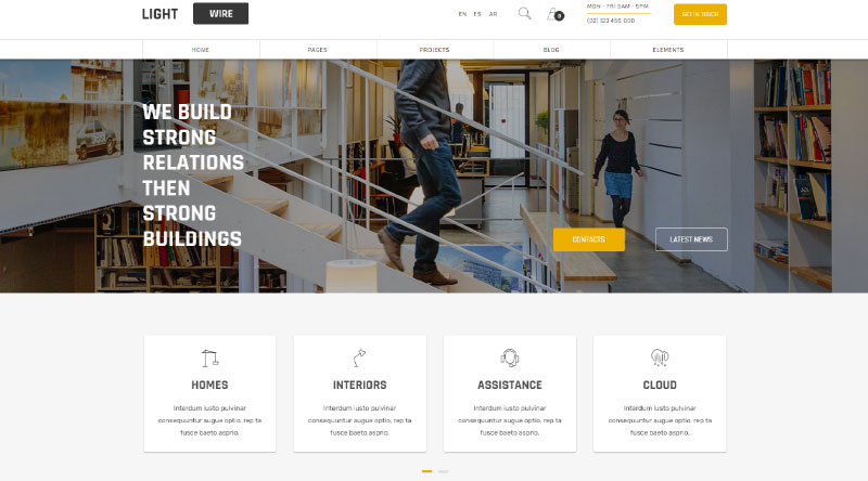 10 최고의 밝은 노란색 WordPress 테마 7 Lightwire WordPress theme