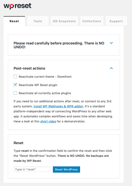 كيفية إعادة تعيين موقع WordPress باستخدام البرنامج المساعد: WP Reset