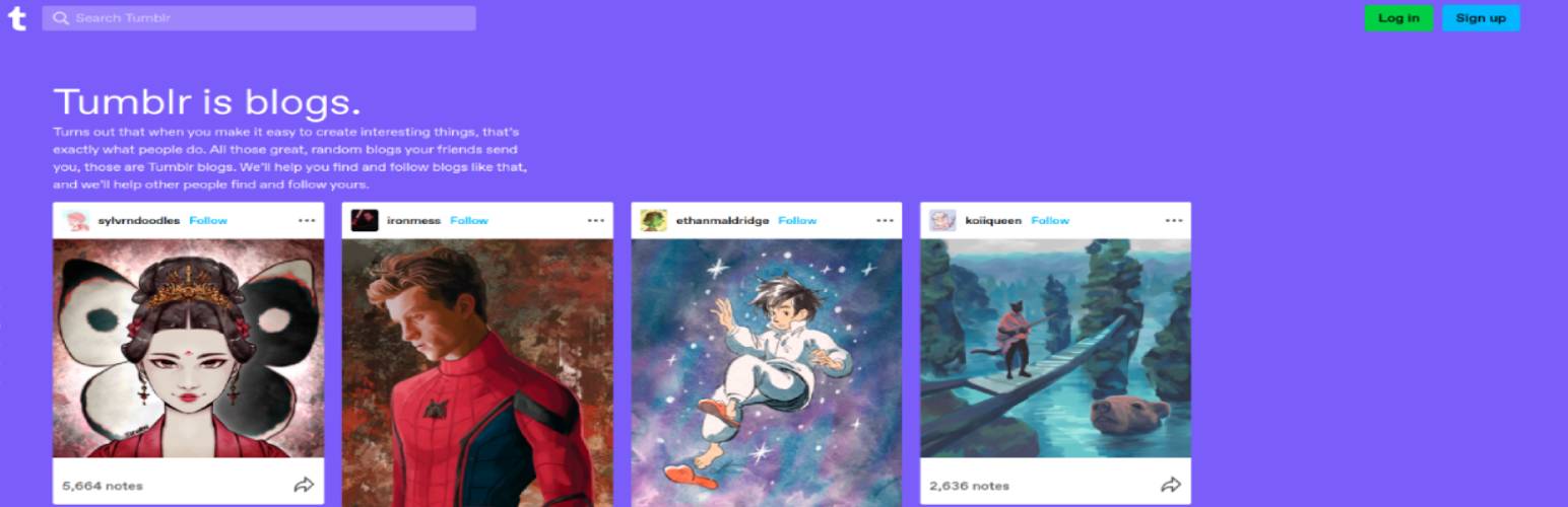 Plateforme de blogs et de réseaux sociaux Tumblr