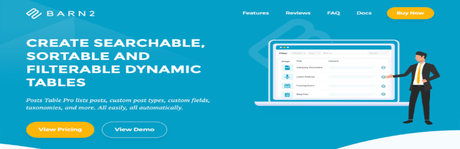 Plugin per WordPress di Posts Table Pro