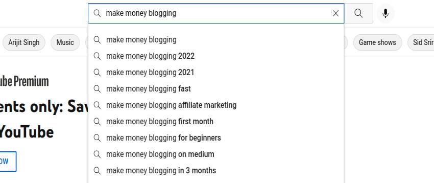 お金を稼ぐブログのためのYouTubeオートサジェスト