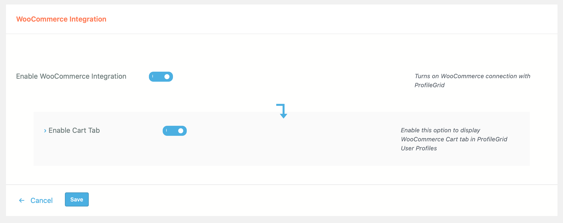 woocommerce 用戶配置文件集成選項