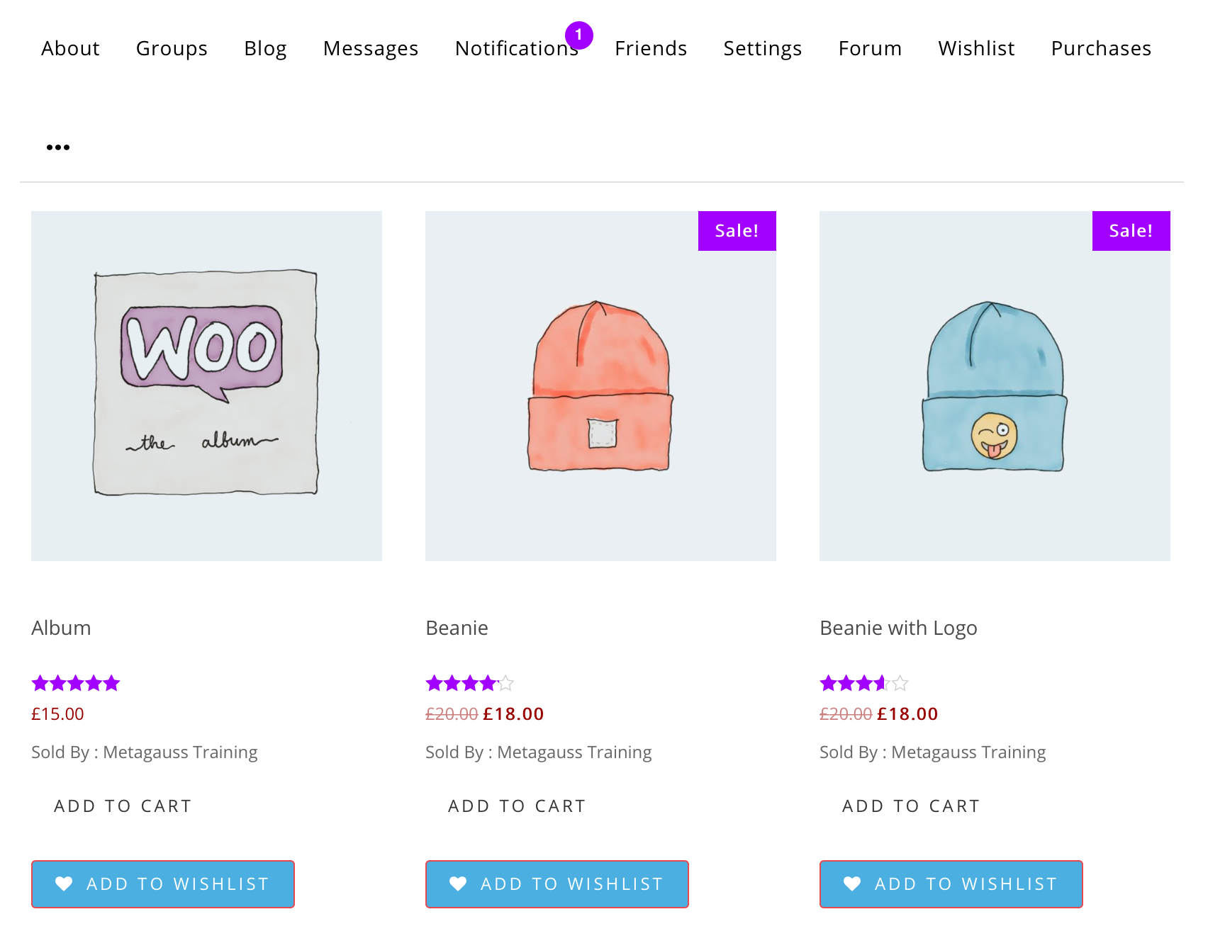 WordPress 用戶個人資料中的 WooCommerce 產品