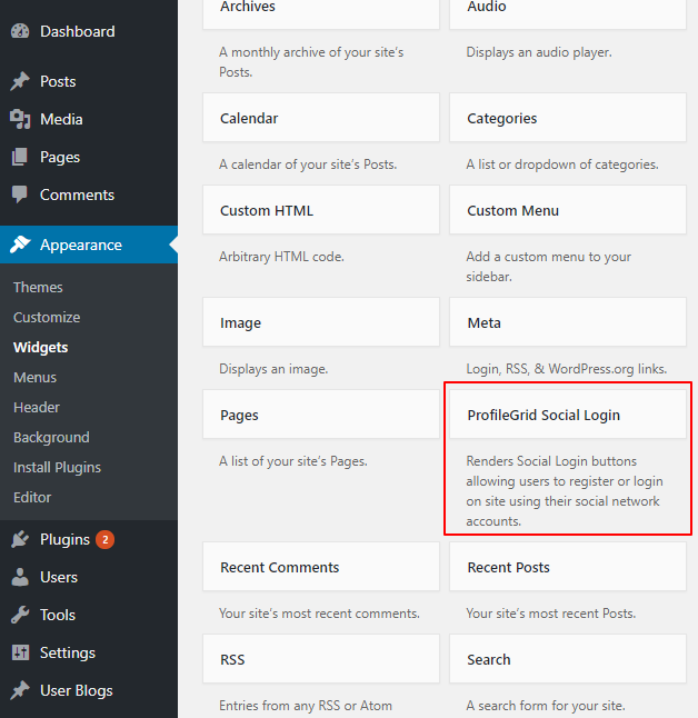 Usuários do WordPress para fazer login com o formulário de login de contas sociais