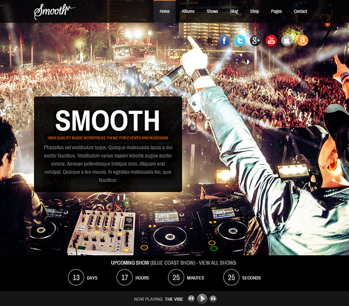 Smooth - Thème musical plein écran réactif