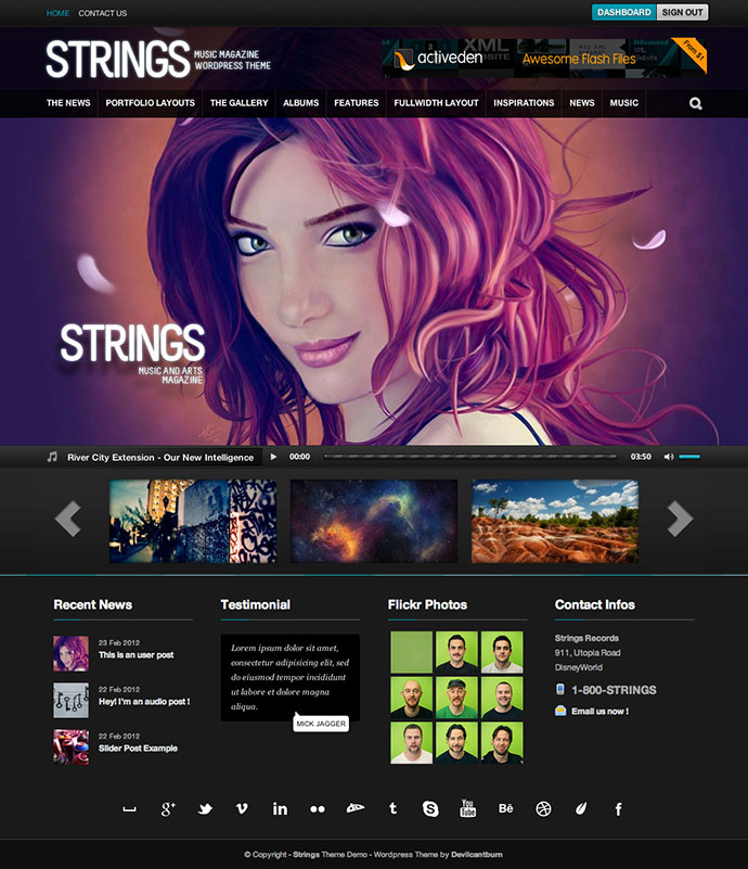 Strings Magazine de musique et d'art WordPress