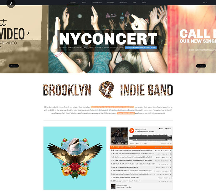 Brooklyn Indie Band - Thème WordPress réactif