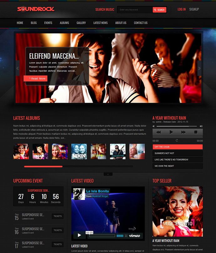 Sound Rock - Thème WordPress pour groupe de musique
