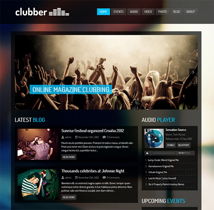 Clubber - Thème WordPress pour événements et musique