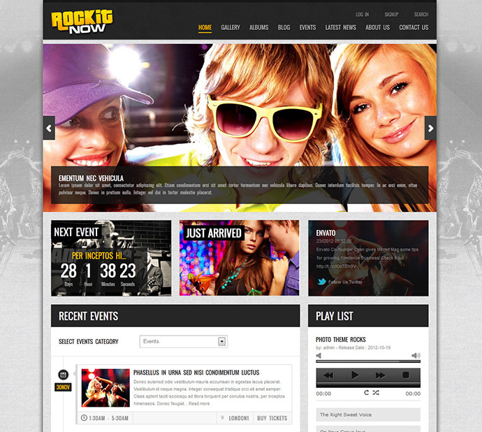 Rockit Now - Thème WordPress pour groupe de musique