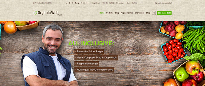 Organiczny sklep internetowy — responsywny motyw WooCommerce