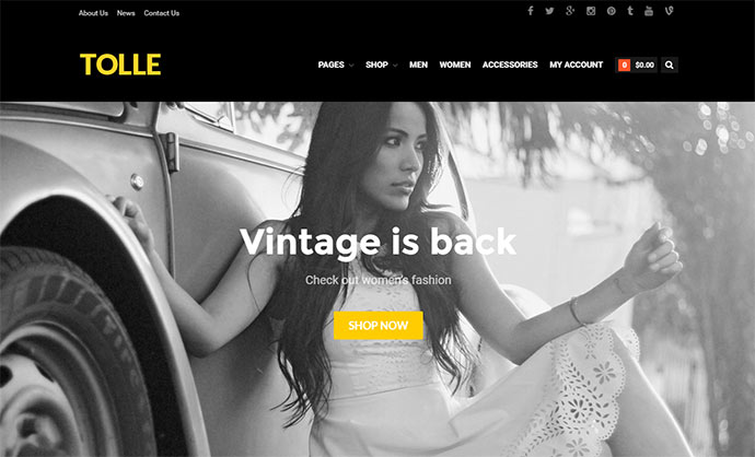 Tolle — motyw e-commerce Warstwy