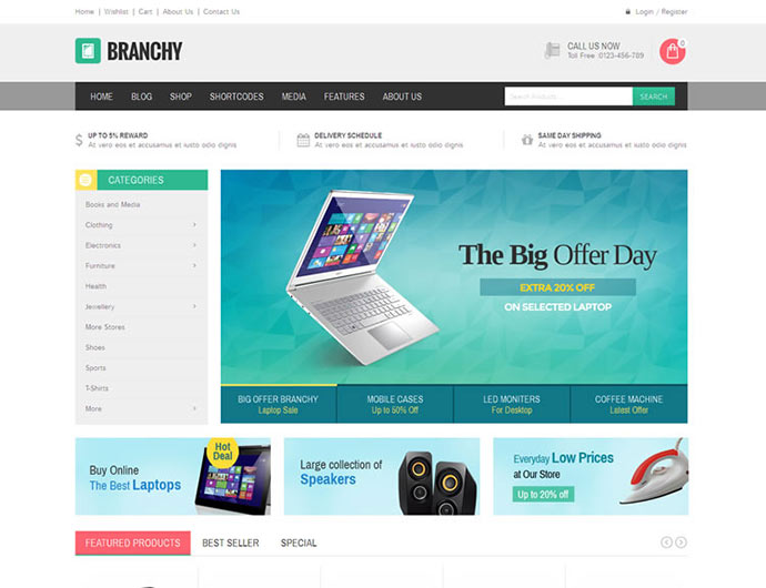 Branchy - responsywny motyw WooCommerce