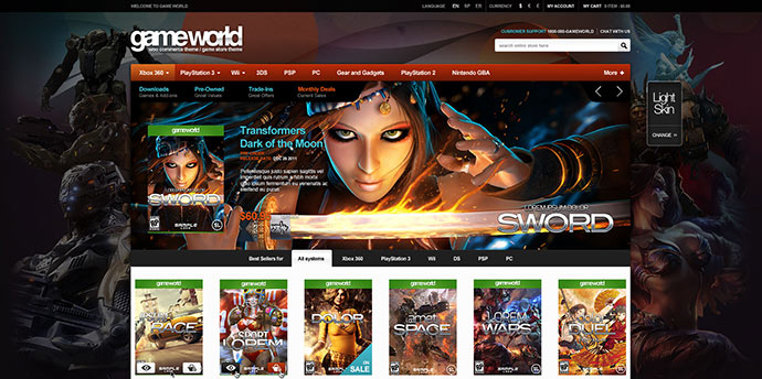Motyw gry WooCommerce - GameWorld
