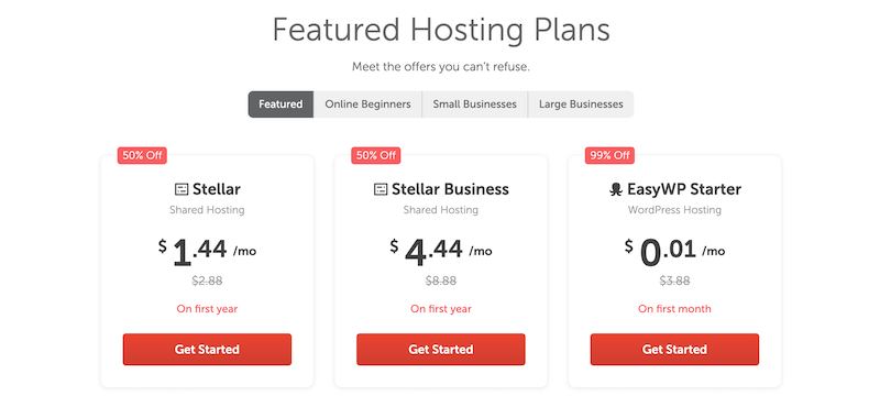 Namecheapの価格とパッケージ