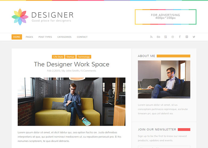 ดีไซเนอร์ - Blog WordPress Theme
