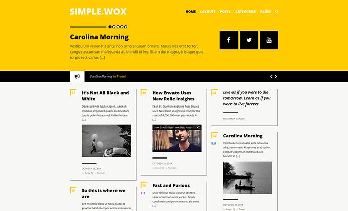 SimpleWox - ธีมบล็อกสร้างสรรค์ของ WordPress